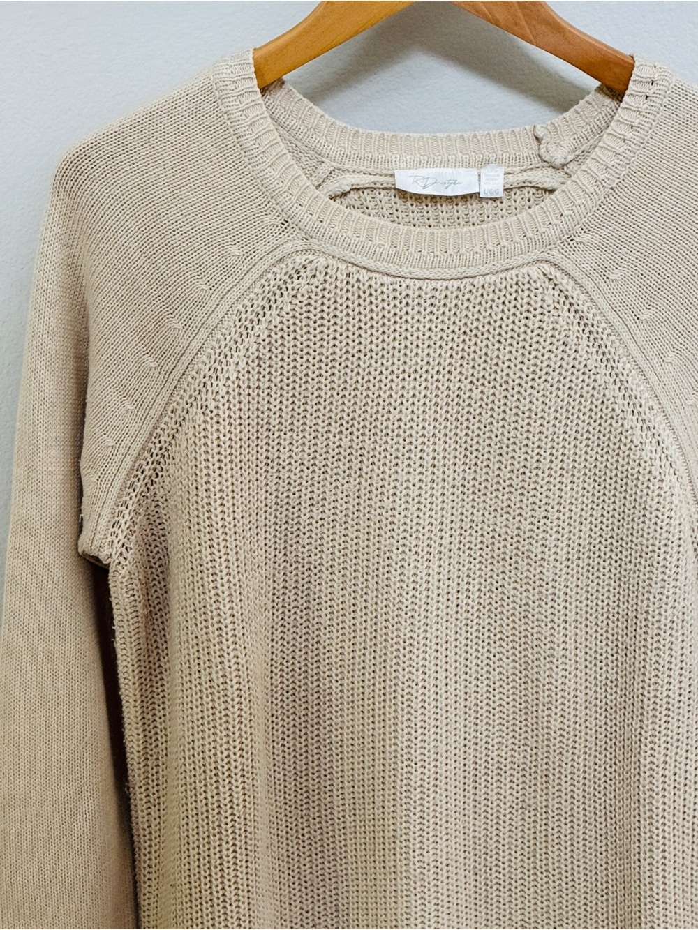 RD Style Beige Women’s Crewneck Knit Sweater Tunic